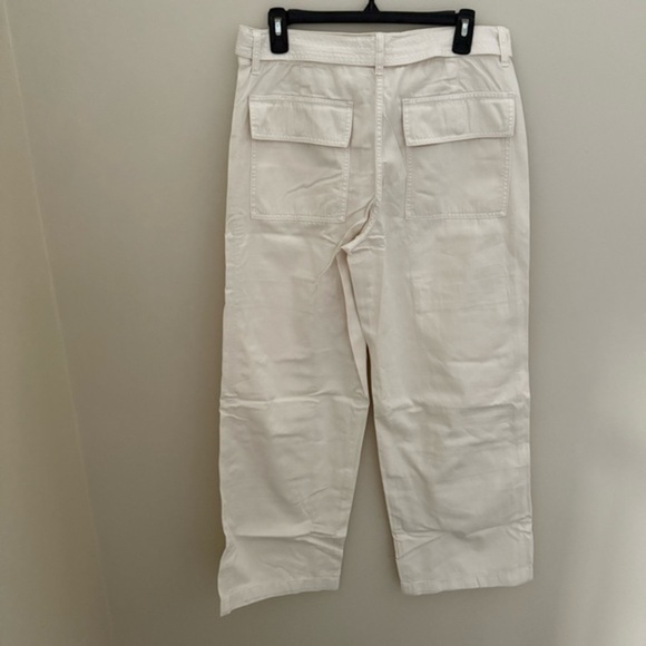 Madewell Ivory Belted Slouchy Straight Cargo Pants in Garment Dye - Picture 3 of 11